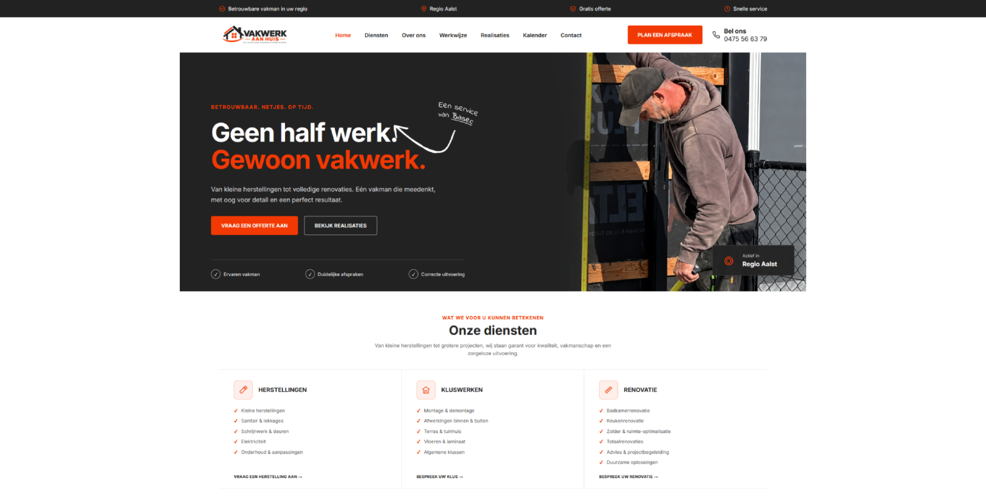 Vakwerk aan Huis business website